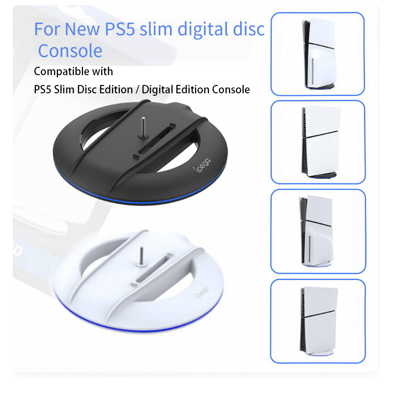 Gaming Console Holder - PS5 Slim / PS5 Pro本体用RGBライト付き縦型冷却スタンド、滑り止めベースブラケットホルダー、ゲーミングアクセサリー