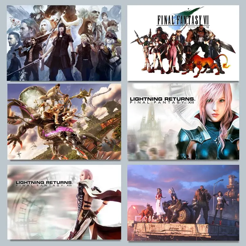 Gaming Console Room - ファイナルファンタジー VII ベイパーワーブ キャンバス ポスター クラウド