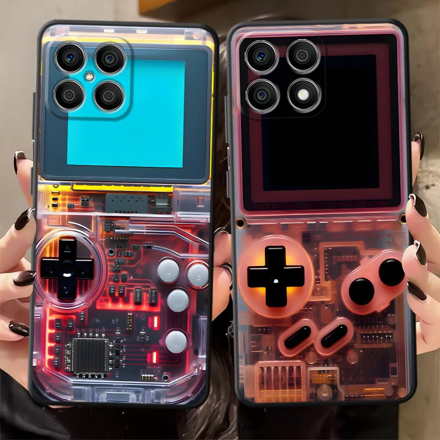 Gaming Console X7 - レッドゲーミングコンソール風スマホケース Honor X6 70 X5b 200