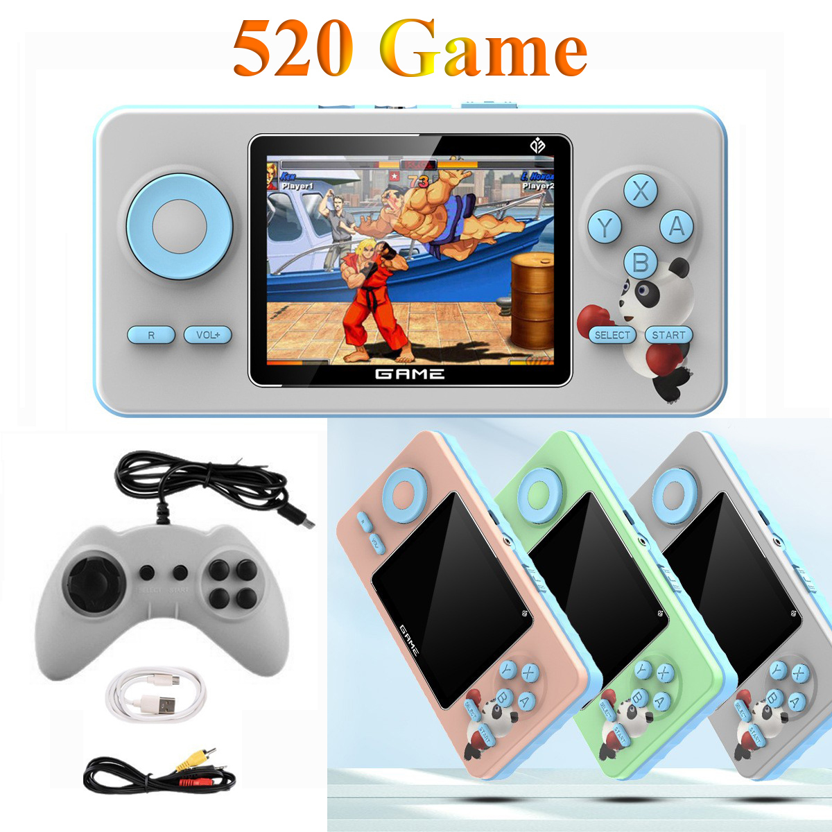 Gaming Console For 10 Year Old - S5ミニレトロビデオゲームコンソール、内蔵520種類のクラシックゲーム、ポータブル2.4インチTFTポケットゲームプレーヤー、子供向けゲーム機
