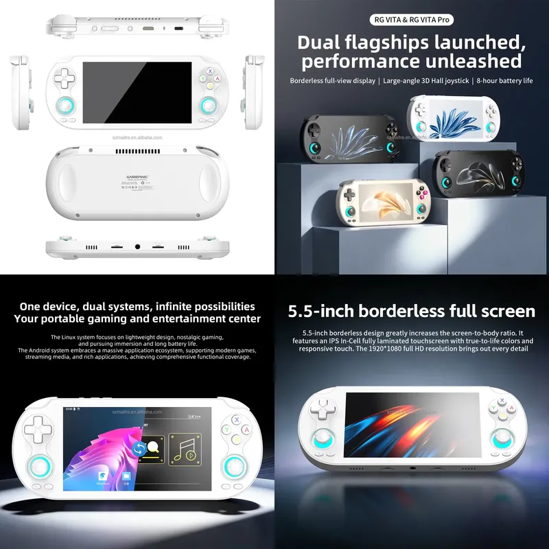 Gaming Consoles - 【CHIMU HOME】 5.5インチタッチスクリーン搭載ハンドヘルドゲーム機、LinuxとAndroid 14のデュアルOS、RK3576プロセッサ搭載ポータブルゲーム機