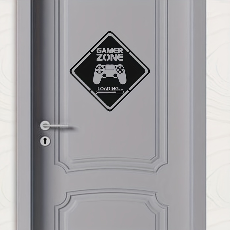Gaming Console Room - ゲーマーゾーンドアステッカー,ウォールステッカー,コントローラー,ビデオゲームアート,リビングルーム,ベッドルーム,家の装飾,1個