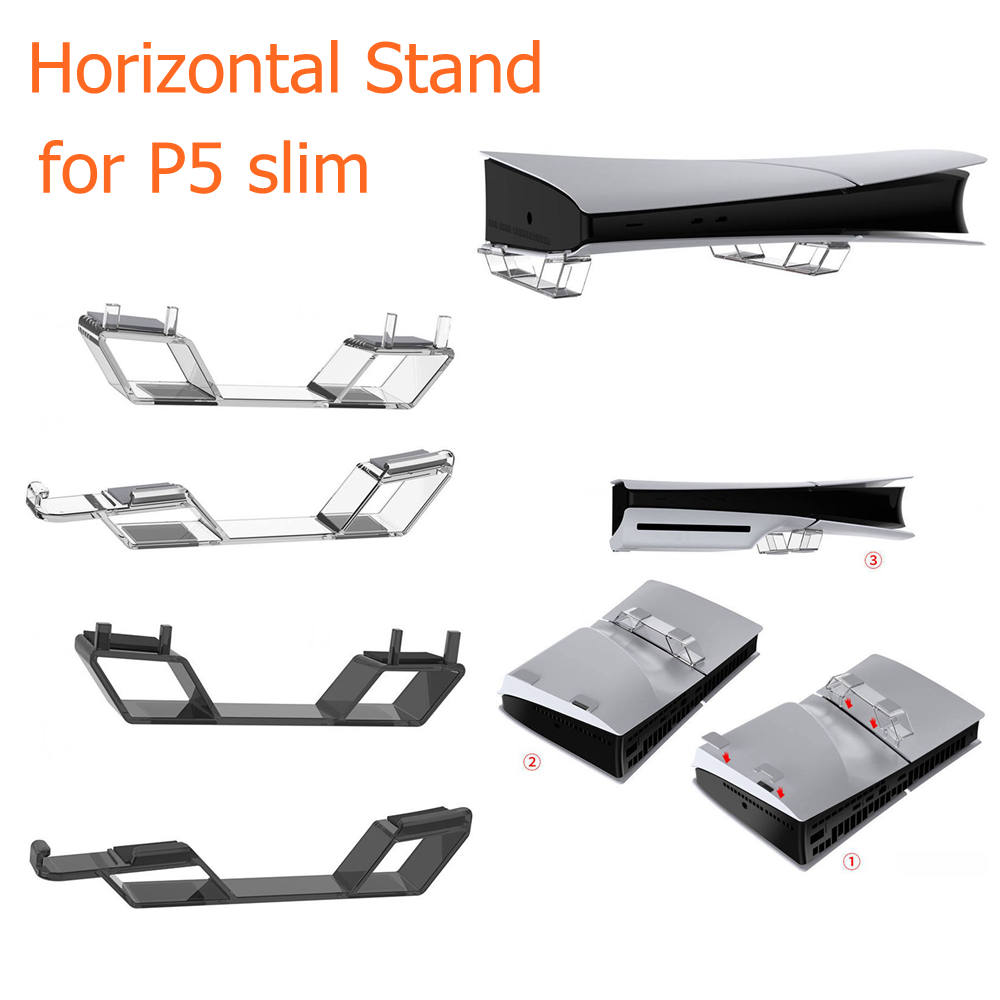 Gaming Console Holder - Ps5用の水平スタンド,省スペースデザイン,プレイステーション5アクセサリー,デジタルディスクゲームコンソールホルダー,スリムアクセサリー