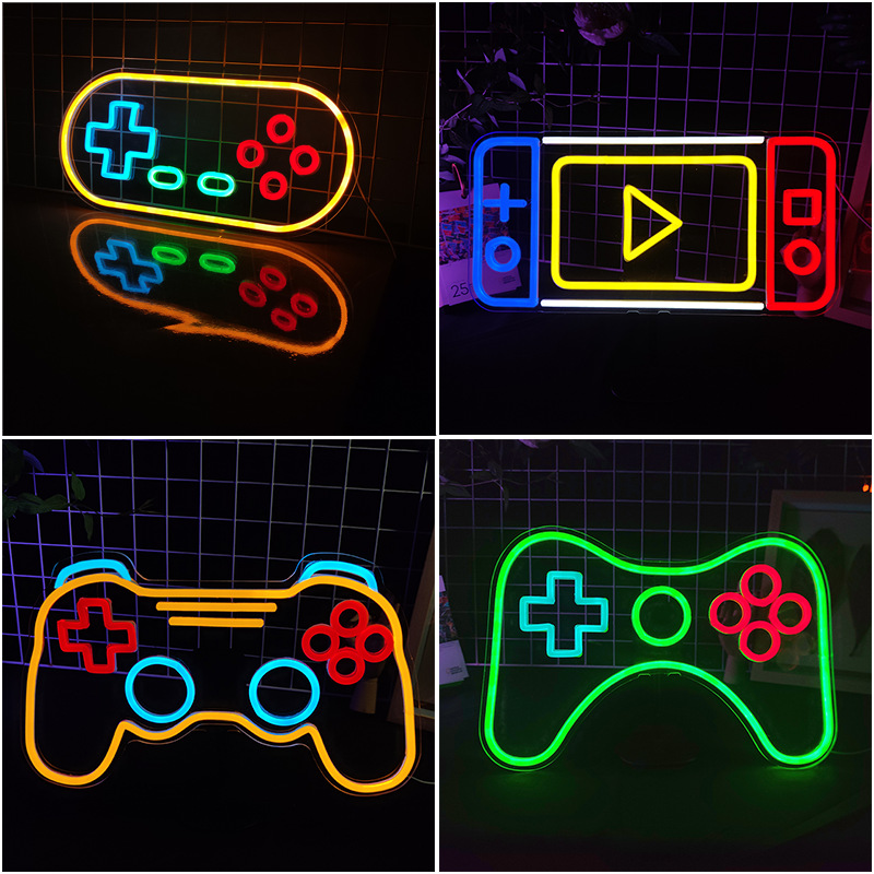 アーケードLEDネオンサイン,壁の装飾,ゲームルームのハンド - Gaming Console Room のレビューと価格