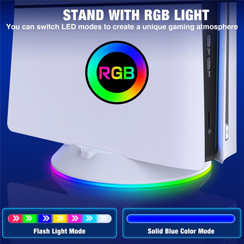 AED7-PS5スリム/PS5プロコンソール用RGBライト付 - Gaming Console Holder のレビューと価格
