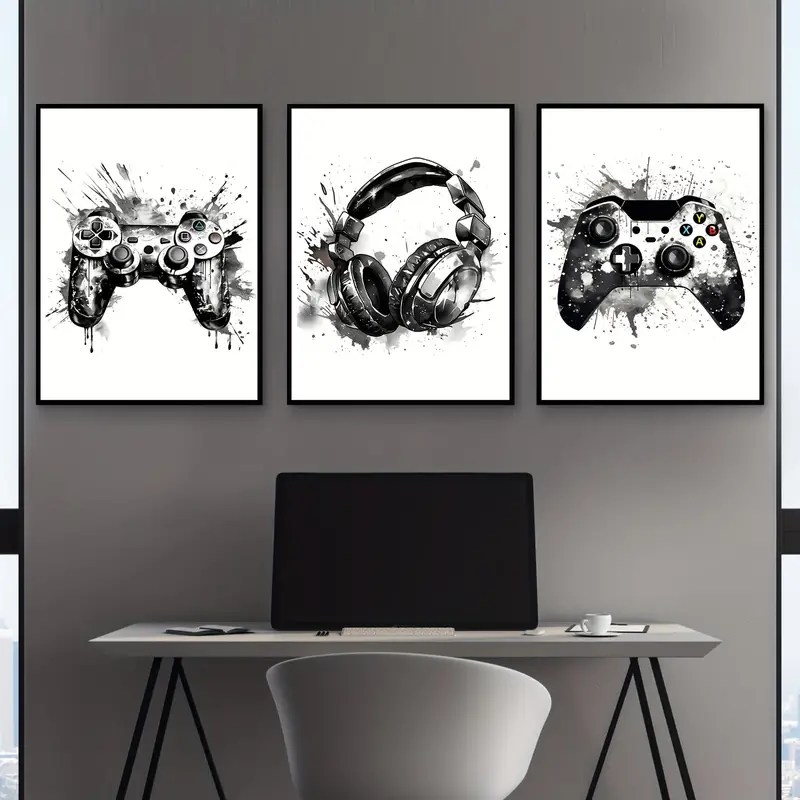 3枚組フレームレスキャンバス絵画 3枚セット ゲーミンググラ - Gaming Console Room のレビューと価格