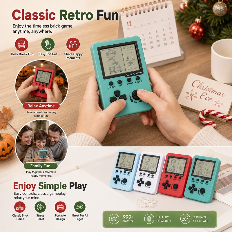 ポータブルクラシックテトリスミニゲーム機 3.5インチ大型デ - Gaming Console Handheld Retro のレビューと価格