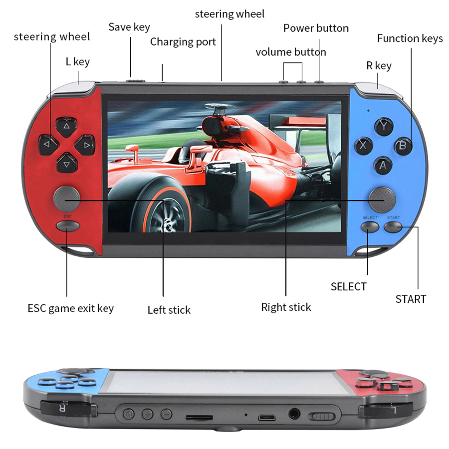 子供のためのレトロなポータブルビデオゲームコンソール,ゲーム - Gaming Console X7 のレビューと価格