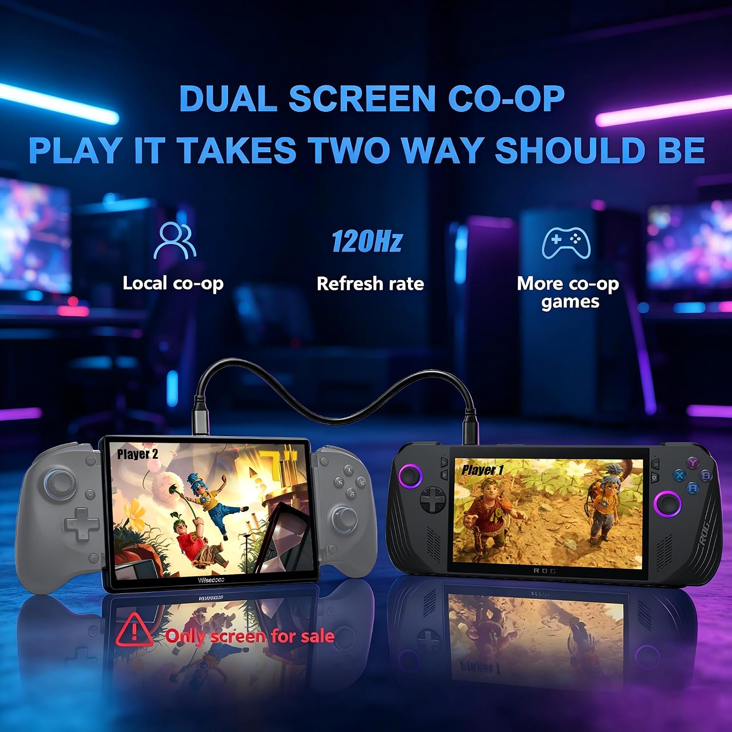 Wisecoco 7インチ 120Hz 分割画面ポータブルゲ - Gaming Console Under 1000 のレビューと価格