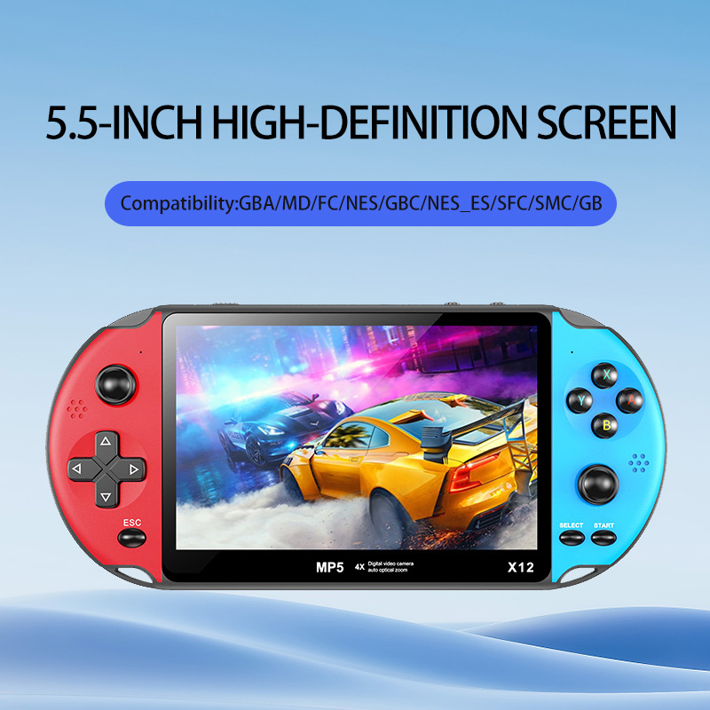 X12 レトロハンドヘルドゲーム機、5.5インチ大画面、複数 - Gaming Console X7 のレビューと価格