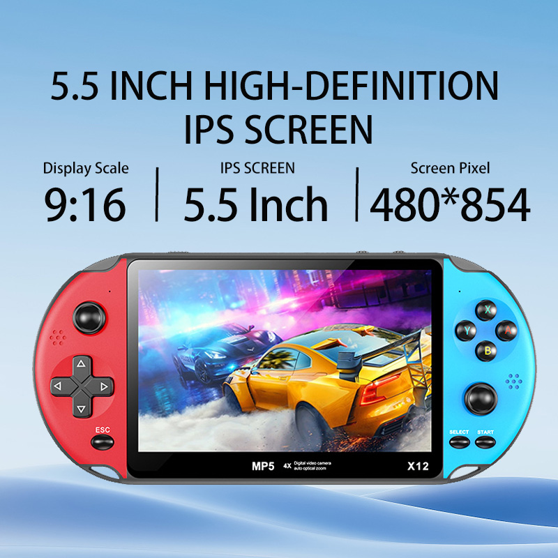 X12 レトロハンドヘルドゲーム機、5.5インチ大画面、複数 - Gaming Console X7 のレビューと価格