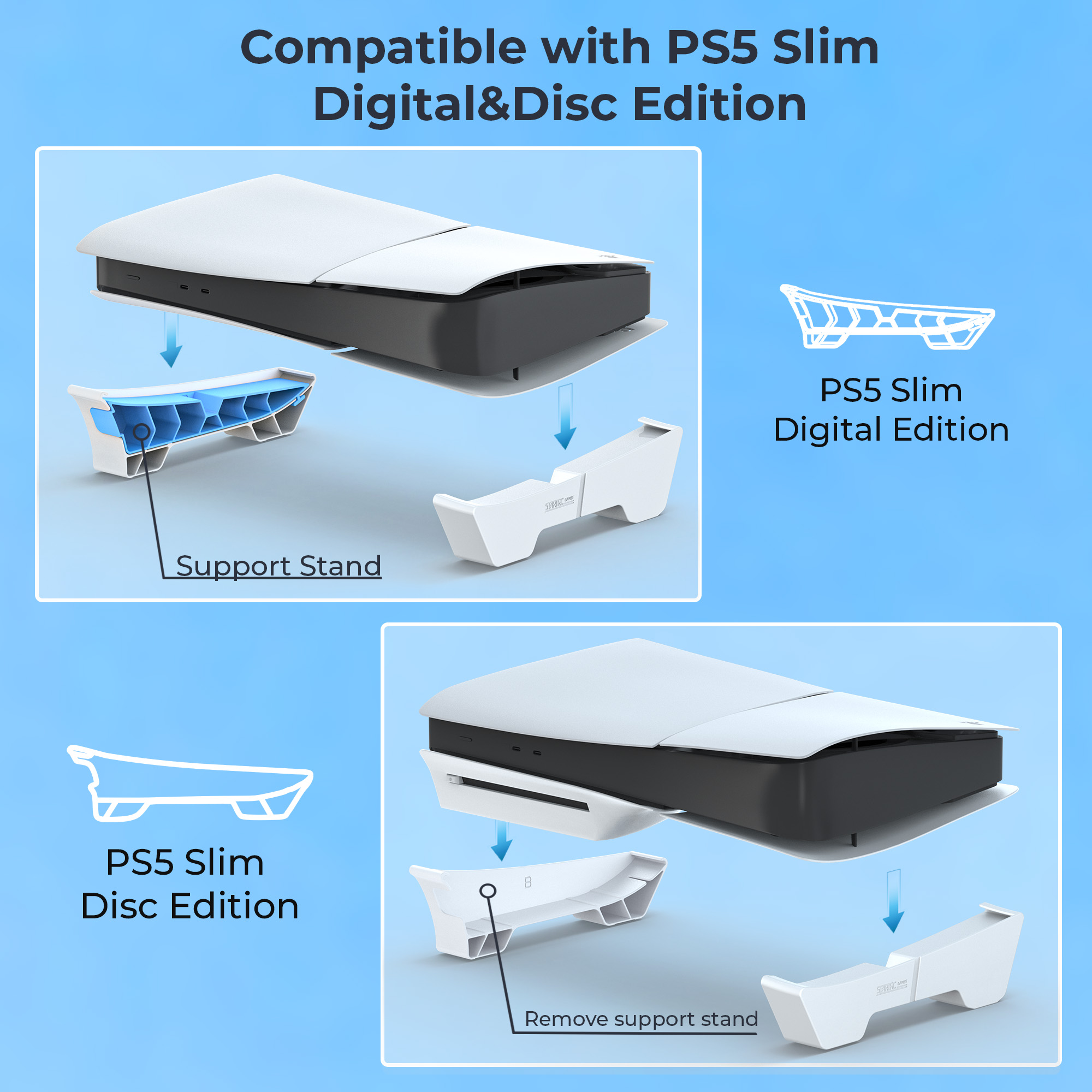 スタンドゲーム水平サポートソニー PS5 プロスリムコンソー - Gaming Console Holder のレビューと価格
