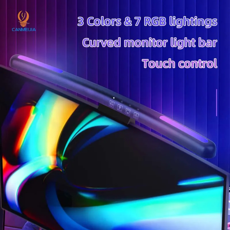 湾曲したLEDモニターライトバー,USB,RGB,PCスクリ - Gaming Console Room のレビューと価格